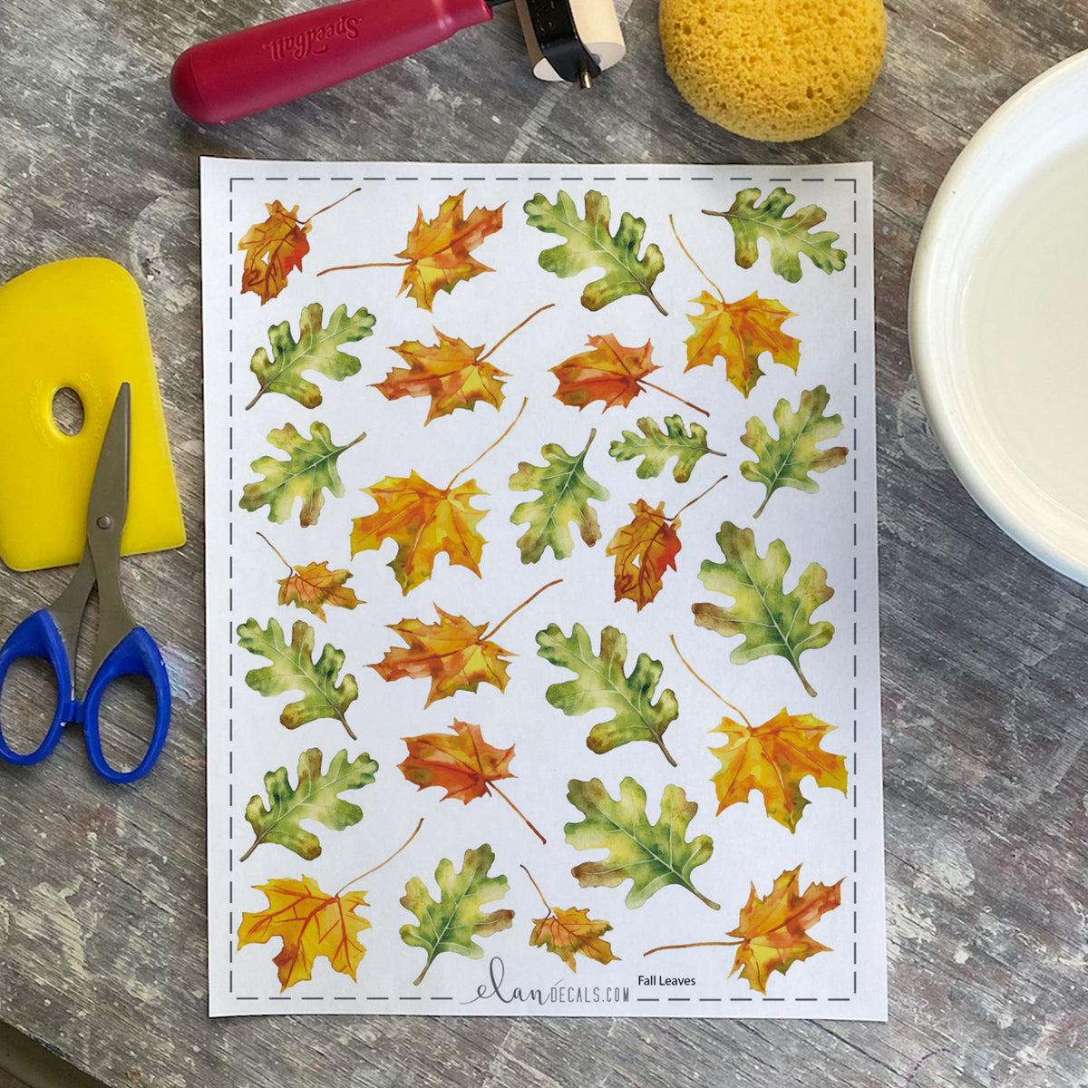 Fall Leaves - Overglaze Decal Sheet