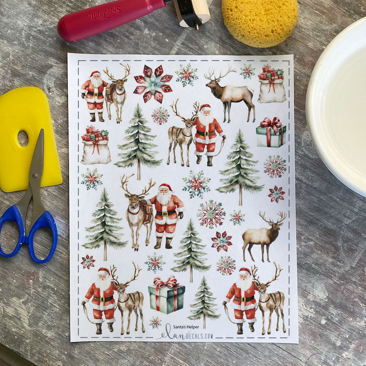 Santas Helper - Overglaze Decal Sheet