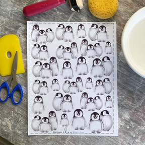 Baby Penguins - Overglaze Decal Sheet
