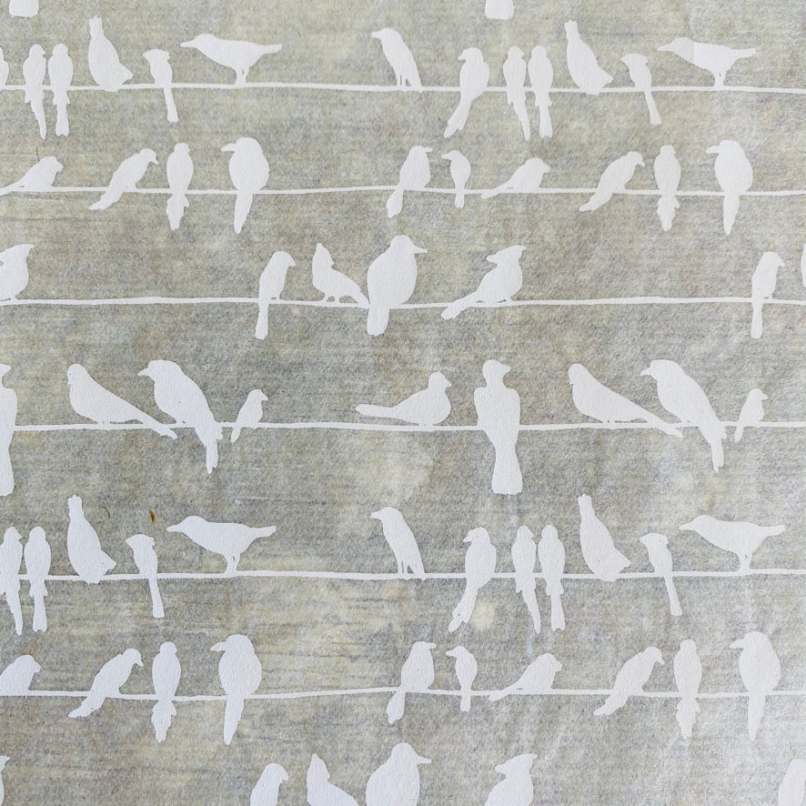 Birds on a Wire - Underglaze Transfer Sheet - You Choose Color