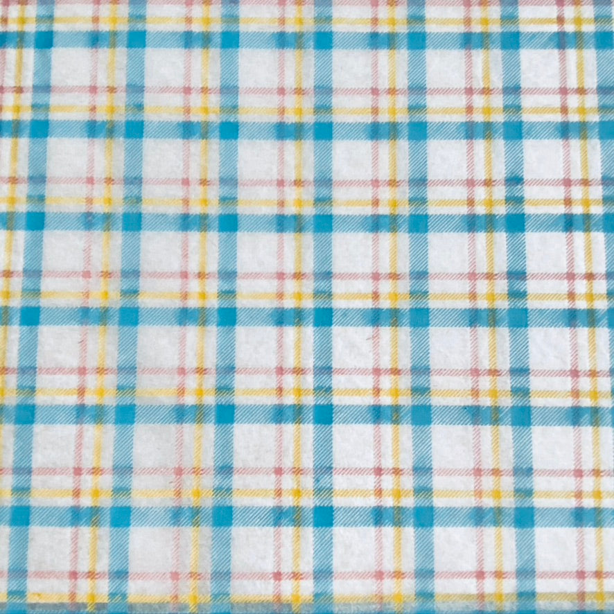 Spring Plaid - Underglaze Transfer Sheet - Turquoise / Pink / Yellow