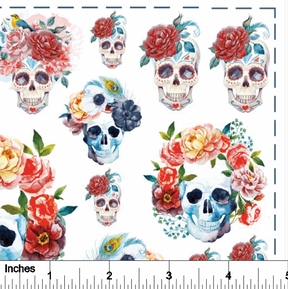 Watercolor Skulls - Overglaze Decal Sheet