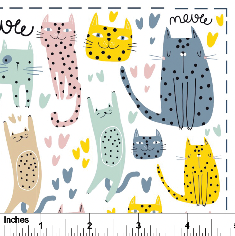Cats Polka - Overglaze Decal Sheet