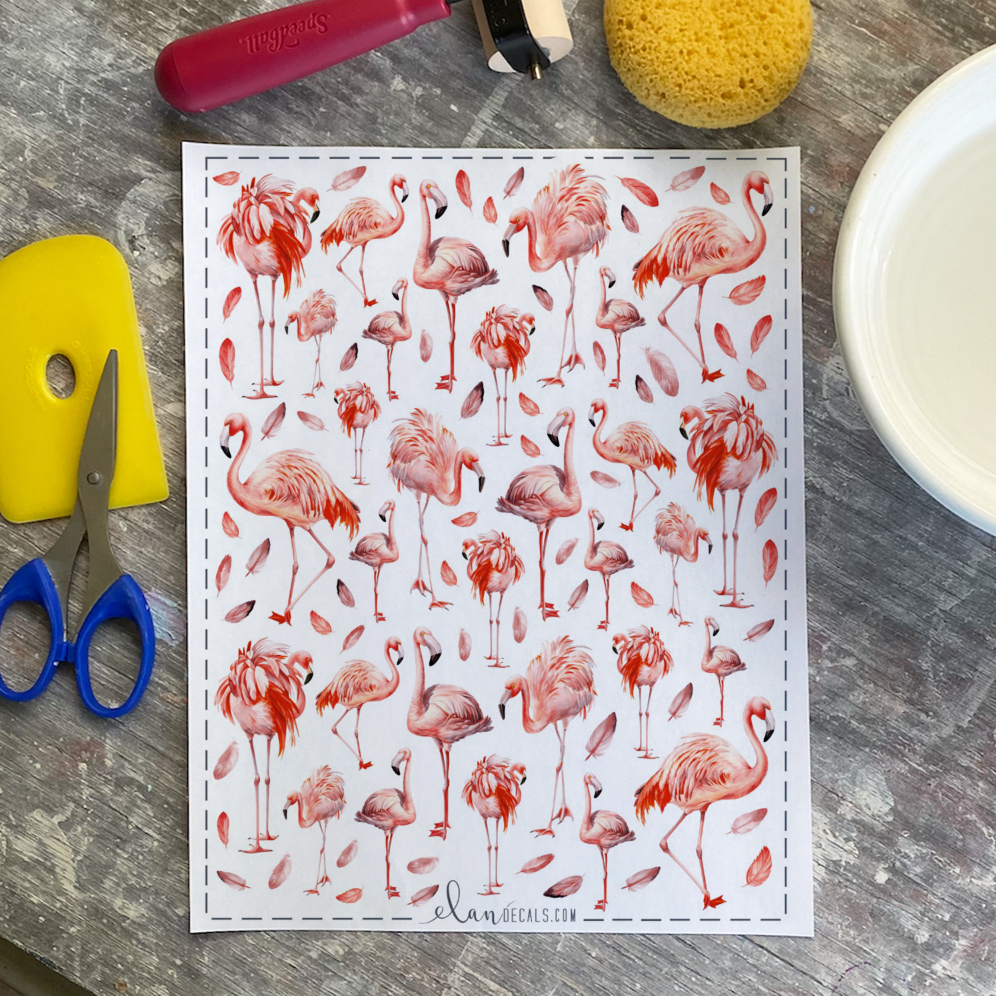 Flamingo - Overglaze Decal Sheet