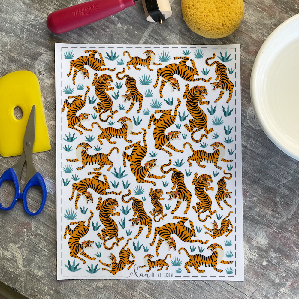 Tigers - Overglaze Decal Sheet