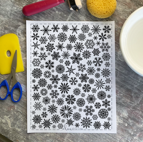 Snowflakes Black - Overglaze Decal Sheet