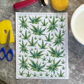 Cannabis Watercolor - Overglaze Decal Sheet