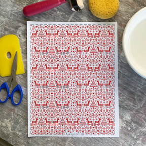 Folk Art Reindeer - Overglaze Decal Sheet