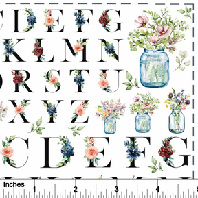 Floral Letters - Overglaze Decal Sheet