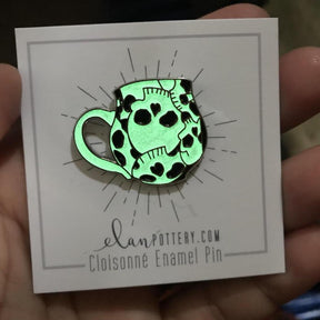 Skull Mug Enamel Pin (you choose color)