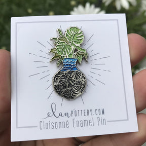 Monstera Vase Enamel Pin