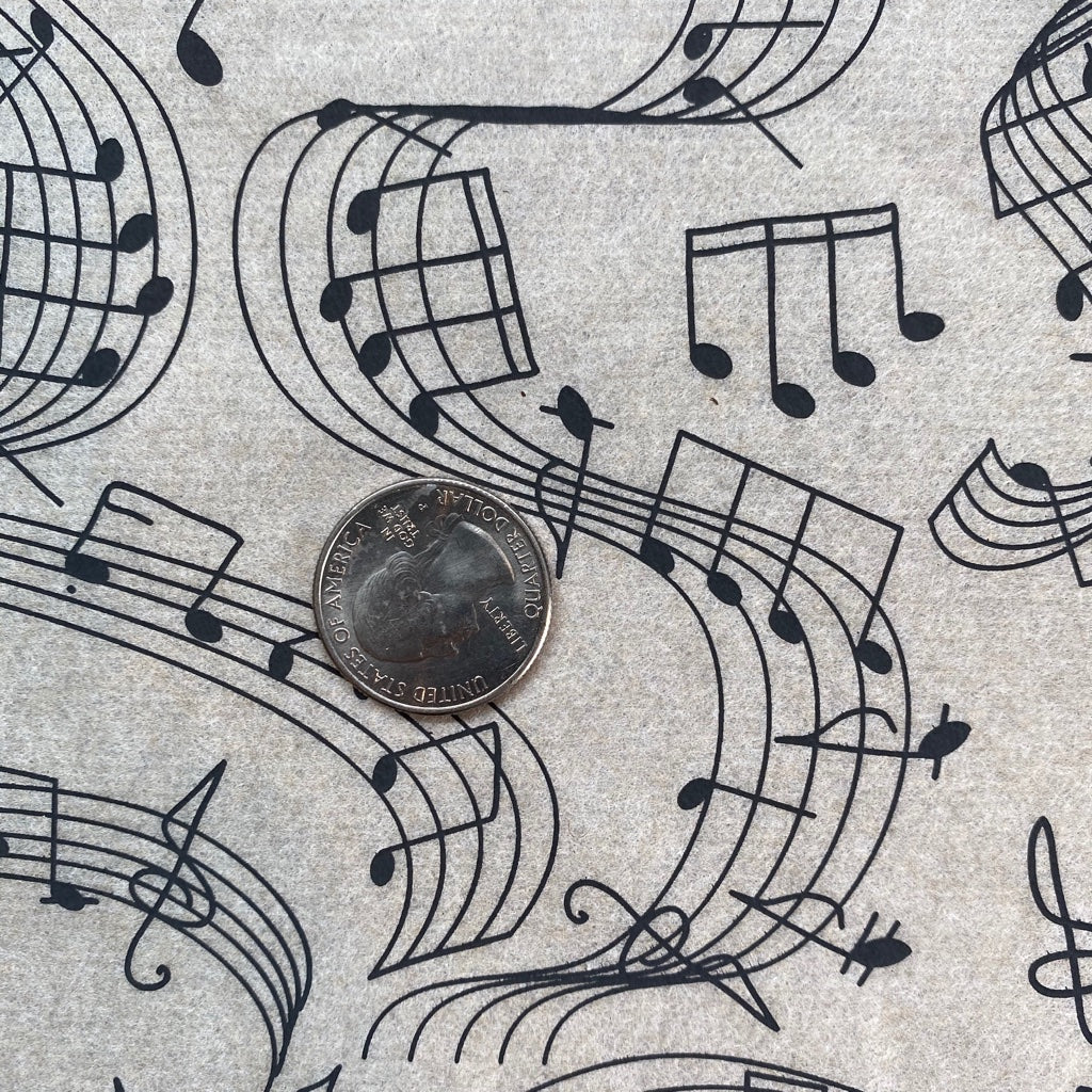 Music Notes -  Underglaze Transfer Sheet - You Choose Color